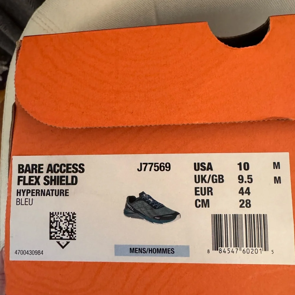 NWOT Merrell Bare Access Flex Shield in Blue and Gray